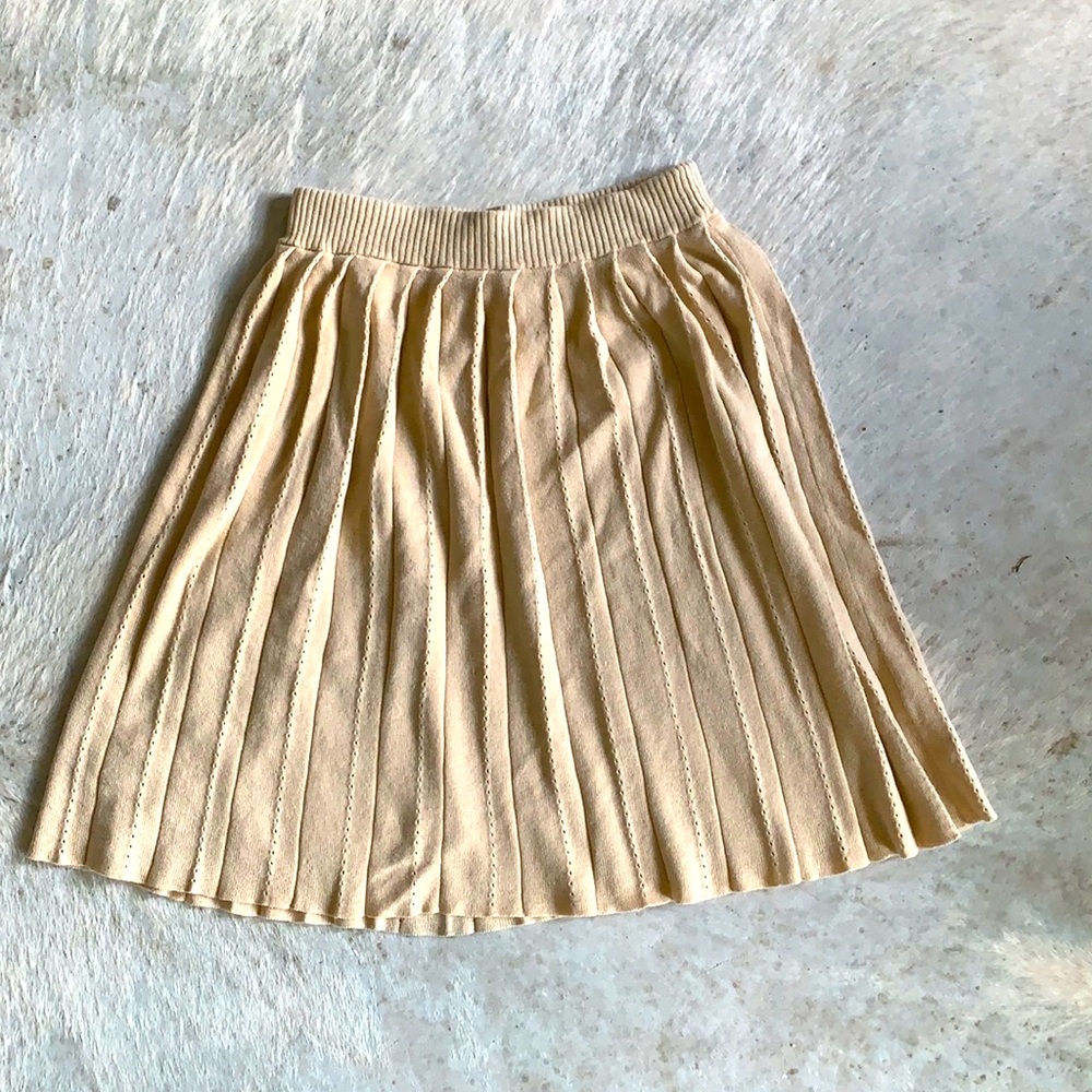 Pleated Cotton Sweater Skirt